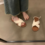Flat-Soled Sandals Women 2025 New Summer Retro National Fairy Evening Wind Simia Beach Wearing Slippers HZ0115