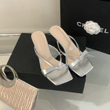 Fairy-Style French Cat With Cool Drag Outside Wearing Summer With Bow Bow Head And Elegant High-Heeling Slippers Woman HZ0115
