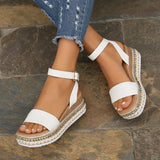 2025 Spring And Summer Women's Large Size Hemp Rope Bottoms Thick-Soled Women Sandals Lady Buckle Slope And Fish Mouth Women Sandals HZ0115