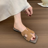 Slippers Women Wear Summer New Korean Cool Drag Soft Flat Bottom One-Word Drag Seaside Beach Shoes HZ0115