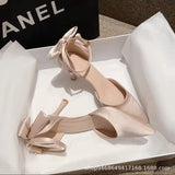 White High-Heeled Women's 2025 New Summer Thin Heel Small Design Style Dress Wedding Shoes Bridesmaid Shoes HZ0115