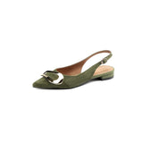Naipa French Retro Metal Buckle Flat Shoes Women 2025 Summer New Baotou Sandals Tip Temperament Shallow Single Shoes HZ0115