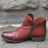 Short Boots Autumn And Winter New Round Head Thick And Double-Side Zipper Short Boots Women's Shoes Martin Boots Large Size Boots HZ0115