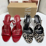 ZA Home 2025 Leopard High Heels Women With Fine Heel Temperament Beautiful Sister Sexy Fashion Sandals HZ0115