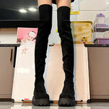Skinny ~ OverϥϥѥѥѥŮ Autumn/Winter 2025 New Black Coarse And Thick-Bottomed Long Boots HZ0115