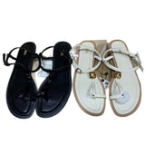 ZAJ2025 Spring New Black And White Round Head Flat Bottom And Fine Heel Head Behind The Word With Women's Shoes HZ0115