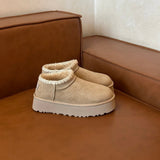 Hong Kong Thick Snow Boots 2025 Autumn And Winter New Fur Integrated Boots Thick-Soled Northeast Cotton Shoes HZ0115