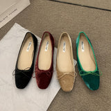 French Flat-Soled Bow Single Shoes Women 2025 New Spring Retro Grandma Shoes Ballet Shoes One Foot Stubble Shoes HZ0115