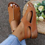 2025 New Summer Women's Sandals Large-Size Leisure Slope And Thick-Soled Loose Tight With Fish Mouth Sandals Women HZ0115