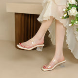 Stepping On The Shit-Sensitive Slippers Women Wear 2025 New Comfortable Transparent Crystal High-Heeled Sandals In The Summer HZ0115