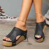 Large-Size Slopes And Slippers Women Wear 2025 Summer New Women's Thick Bottom Fish Mouth Slippers HZ0115