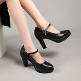 Waterproof Table High Heel Mary Jane Fashion Women's Shoes 2025 New Design Feels Comfortable One-Word Sexy Women's Shoes Large Size HZ0115