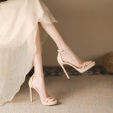Golden Word With Sandals In The Summer Of 2025 New Sexy Waterproof Toe 10CM Ultra-High Heels HZ0115