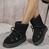 Large-Size Thick-Bottomed Cross-Tie Snow Boots Women 2025 Winter New Thick To Keep Warm Leisure Cotton Boots HZ0115