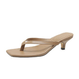 Clip-Footed Casual Flip-Flops Women 2025 Summer New Square Head And Women's Beach Shoes HZ0115