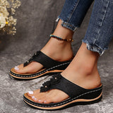 2025 New Summer Flower Women Sandals Car Sewing Beach Shoes Large Size Word And Comfortable Sandals Women HZ0115