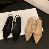 French Low-Heeled Bow Head Sandals And Fairy Shoes 2025 New Summer Mesh Canpermeable Flat Sole Shoes HZ0115