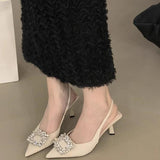 Solid Color Pointed-Headed Sandals 2025 Summer After The Empty Single Shoes Small Fragrant Style Temperament High Heels HZ0115