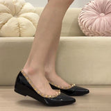 Mary Jane Small 5Cm High Rivet Tip Single Shoes Women 2025 New One-Legged Stubble Shoes HZ0115