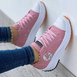 Spring 2025 New Low-Top Single Shoes Women's Thick-Sed Canvas Shoes With Loose Cream Soles In Front Of The Large Women's Shoes HZ0115