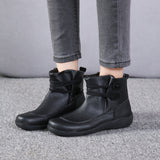 2025 New Flat-Bottomed Plus Velvet Lady Warm Short Boots Winter New Martin Boots Yingfeng Ms. Short Boots HZ0115