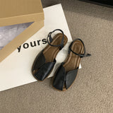 Baotou Sandals Women 2025 New Summer Korean Version Of The Sen Series Retro Fairy Wind Casual Soft Flat Bottom Roman Shoes HZ0115