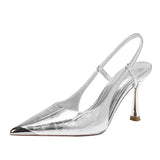 2025 Summer New Head-Up Fine And Air Behind The Fairy Style Art Gentle High Heel Single Shoes HZ0115