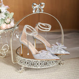 Princess Wind Silver Crystal High Heels Women Summer 2025 New 18-Year-Old Matribs Bridesmaids Wedding Shoes HZ0115