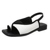Leopard Sandals Women 2025 Summer New Large-Size Sandwich Toes Behind The Empty Fashion Thick Heel Low-Heeled Sandals Tide HZ0115