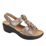 2025 Summer Women's Sandals New Hollow Slopes And Fish Mouth Flowers Casual Comfortable Sandals Women's Large Size Shoes HZ0115