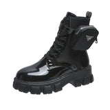 Autumn New Large-Size Ladies Pocket Locomotive Boots Female British Wind Thick Bottom With Short Barrel Knight Martin Boots HZ0115