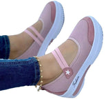2025 Summer New Canvas Textile Solid Color Daily Low-Help Black Slope Round Head Single Shoe HZ0115