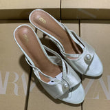 ZA2025 Spring New Women's Shoes Artificial Pearls High Heel Round Toe Fashion High Heel Sandals White HZ0115