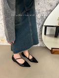 Temperament Red Single Shoe Design Sense Niche 2025 Spring And Autumn New Soft Bottom Tip Down Mary Jane Women's Shoes HZ0115