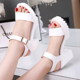 Thick And Thick Waterproof Table Sandals Women High Heel With Heel Toe Model Show Shoes Buckle With Fish Mouth Sandals Shoes Women HZ0115