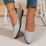 2025 New Sleek Fashion Light-Mouthed Single Shoes Women's Bean Shoes Large Flat-Bottomed Tip Single Shoes HZ0115