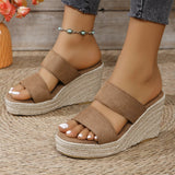 2025 New Summer Slope And Thick-Soled Sandals Plus-Size Shoes With Casual Fish Mouth Thick Soles HZ0115