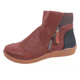 Large-Size Short-Box Martin Boots Women's Boots 2025 Autumn And Winter New Zipper Flat Bottom Recreational Snow Boots Cotton Boots Thick Bottom HZ0115