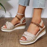 2025 Summer Slope Sandals Large-Size Slope Heded Fish-Mouthed Sandals Women's Shoes Wearing Beach Sandals HZ0115