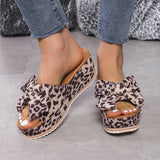 Large-Size Bow Cold Slippers Women 2025 Summer New Comfortable Loose Cake Thick-Bottomed Slippers Batch HZ0115