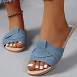 ZA Large-Size Slippers Women 2025 New Flat-Soled Sandals Trend One-×Ö×Ö Color Slippers HZ0115
