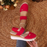 2025 New Bag Head One Word Tight Rope Thick Soles Empty Shoes Large Leisure Slope Sandals Women HZ0115