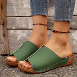 2025 New Women's Summer Slope And Thick-Bottom Slippers Large-Size Casual Fashion Simple Thick Bottom Increase HZ0115