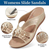 In The Summer Of 2025, The New Women's Thick-Bottomed Slippers Large-Size Fish Mouth Thick-Bottomed Wearing Beach Shoes Flower Decoration HZ0115