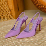 Z Family 2025 Autumn New Silk Satin Blue Sharp Tip Slender High Heel Women's Heel Stumbling Elegant Women's Sandals HZ0115
