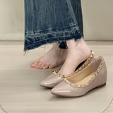 Mary Jane Small 5Cm High Rivet Tip Single Shoes Women 2025 New One-Legged Stubble Shoes HZ0115