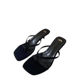 ZA Spring New 2025 French Head High Heel Women's Shoes Black Characters Open After The Toe And Fashion Cool HZ0115