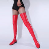 Knee-High Boots Over Knee Leg Boots Side Zipper Low And Round Head Boots HZ0115