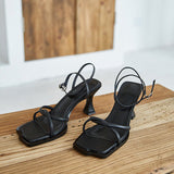 One-×Ö With High-Heeled Sandals Female Sheel 2025 New Summer Retro Black Head French Niche Temperament HZ0115