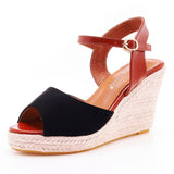Ebay Fashion Mary Treasure Fish Mouth Slope Sandals Round Head Waterproof Table Rope Heel Sandals Woman HZ0115